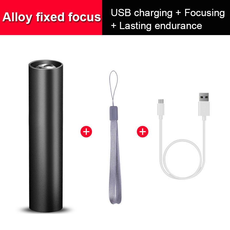 Portable Mini LED Torch Rechargeable Powerful Light Torch Outdoor Fixed Focus Torch New