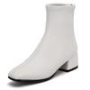 Elegant Ankle Boots for Women Autumn Winter 2024 Black White Short Boot Low Heels Footwear Shoe Ladies Waterproof Large Size