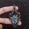 Copper Multi Turquoise Pendant Copper Wire Wrapped Pendant Gemstone Pendant Copper Jewelry Anniversary Gift Handmade Pendant Antique Jewelry
