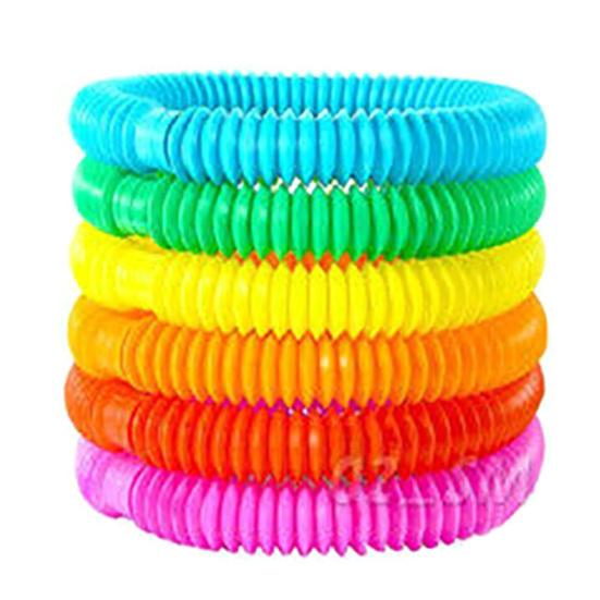 6Pcs Flexible Tube Toys Sensory Tactile Stimulation Inspiring Stress-relieving Pipe Toys for Kids