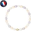 Bracelet - - Genuine Cultured Pearl 5-6 Mm - Yellow Gold - Multicolor - AAA+ Quality