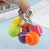 Tennis Ball Metal Keychain Car Key Chain Key Ring Sports Chain Sliver Pendant