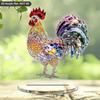 2D Colorful Chicken Decor ,Acrylic Desktop Plaque, Tabletop Sign ,Ornament for Home