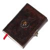 Leather Diary with Semi-Precious Stone Lock 240 Unlined Pages Perfect for Artists, Writers, and Scrapbookers 17.78 X 12.7 Cm
