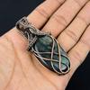 Labradorite Pendant, Handmade Gemstone 999 Copper Wire Wrapped Pendant Antique Jewelry, For Gift Silver Jewelry