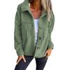 Winter Women Jacket with Double Pockets Thick Fleece Button Closure Cardigan Long Sleeves