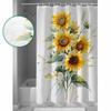 Modernism Sunflower Shower Curtain High Quality Bathroom Waterproof Fabric Toilet Simple Style Decor
