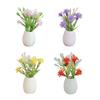1/12 Dollhouse Mini Flower Potted Plants Model Doll Home Micro Landscape Garden Bonsai Decoration Dolls House Decor Accessories