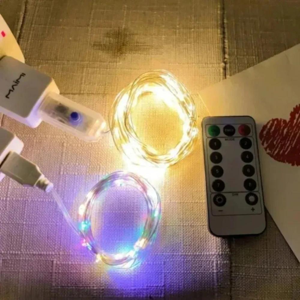 20m 10m Remote Control 8 Function LED Fairy Lights USB String Lights Christmas Garland New Year Wedding Party Garden Decoration
