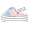Disco Checker Slide Sheepskin Comfortable Thick Sole Fashion Sandals Women Sandals Pink Blue 1113490-PSTR