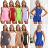 Women One-Piece Swimming Suit Wetsuit Short Romper Jumpsuit Swimsuit Athletic Bathing Suit
