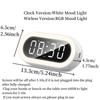 Rechargeble Alarm Clock RGB Mood Light 2 Alarm Loud Volume Wireless Speaker 12/24H Voice Control Table Snooze LED Digital Clock
