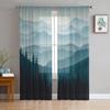 Mountain Forest Modern Tulle Curtains For Living Room Bedroom Home Kitchen Window Sheer Curtains
