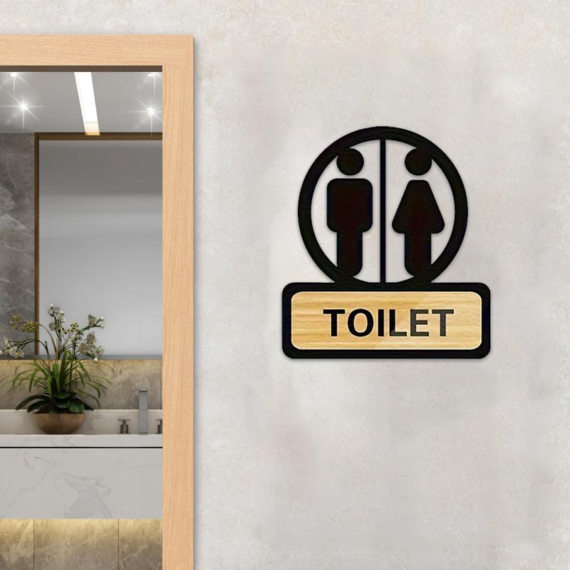 Toilet Sign Bathroom Restroom Reminder Sign Hanging Plaque For Business Company Office Public Door Wall