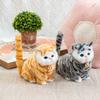 Fluffy Simulation Cat Plush Toy Cute Imitation Cat Plush Doll Plush Cats with Sound  Easter Gifts