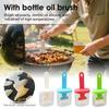Temperature Resistant BBQ And Cooking Oil Bottle With Silicone Brush, Perfect For Outdoor Grilling, Indoor Cooking And Baking