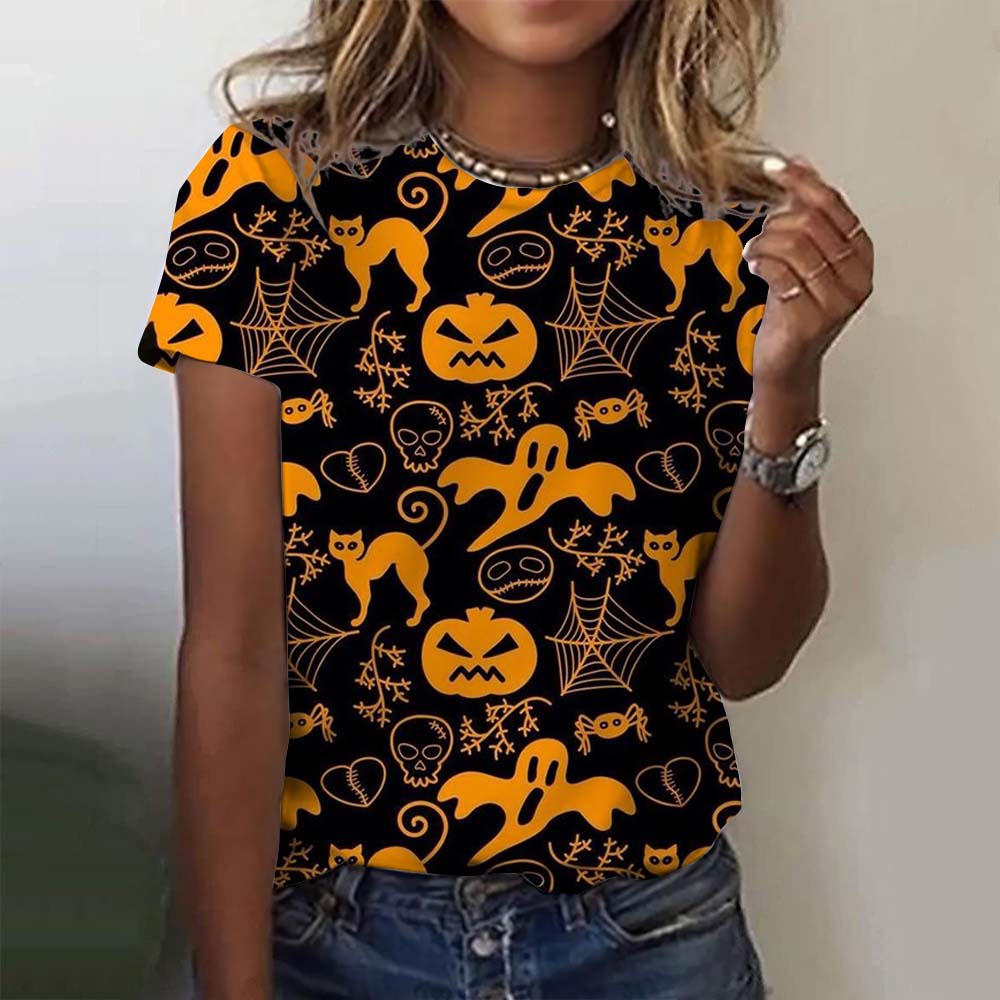 Женская футболка с милой тыквенной головой и 3D-принтом, футболка большого размера, летняя новая модная женская одежда Y2k, женские топы, футболки