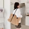 Fashion Casual Women's Totes Autumn Winter Korean Version Plush Shoulder Bag Solid Color All-Match Large Capacity Tote Bags