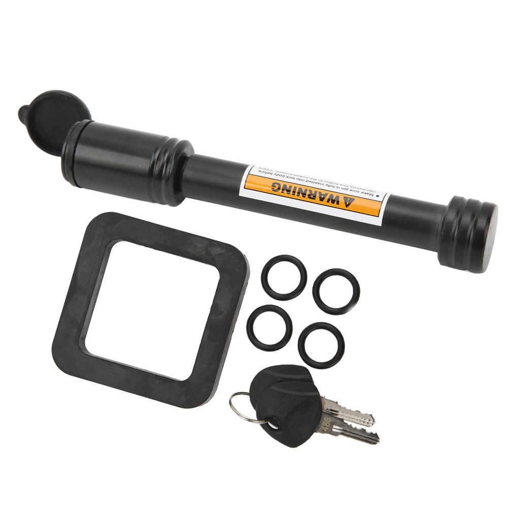 5 8in Trailer Hitch Receiver Pin Lock with 2in Silencer Pad Tubular Keys O Rings for Car Truck Hitch Ball Carrier