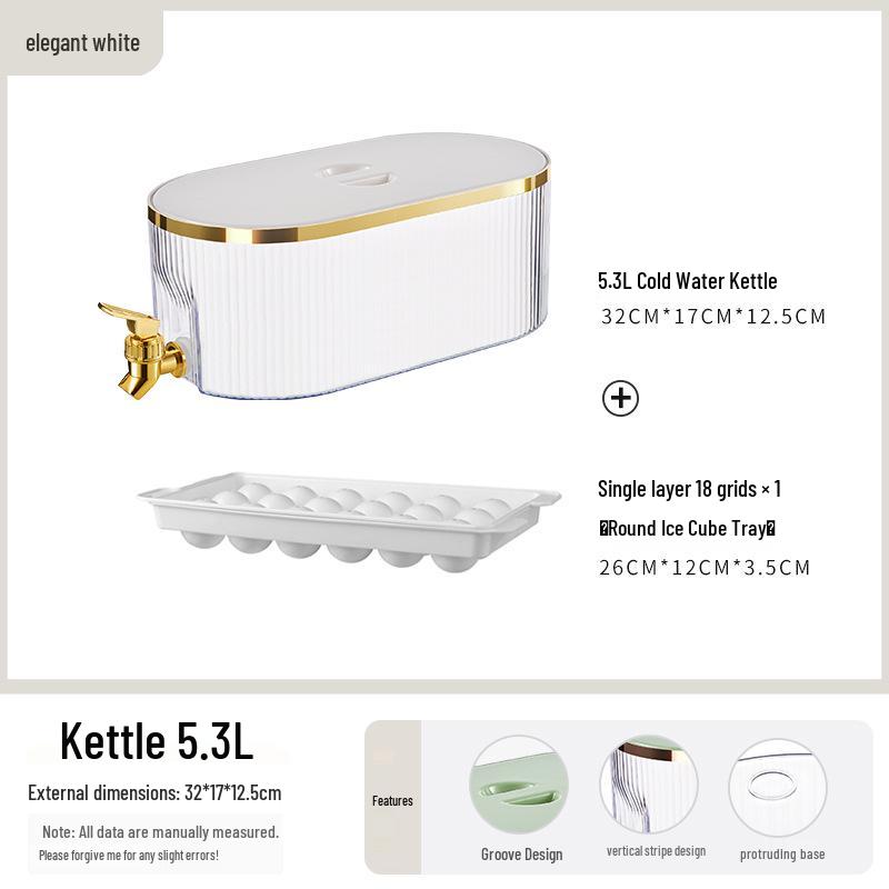 Compact High-Capacity Fridge Kettle with Faucet for Juice, Tea, or Cold Brew