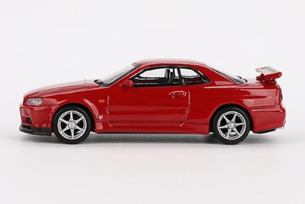 MINI GT 1/64 Nissan Skyline GT-R R34 V-Spec Active Red (Right-Hand Drive) Finished Product