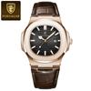 Luxury Casual Watch Top Brand Fashion Square Dial Stainless Steel Calendar Luminous Waterproof Men Watch Male Clock