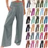 Women's Fashion Loose Casual Solid High Waist Wide Leg Pants Casual Pants
