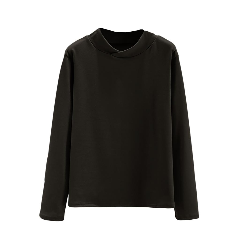 Ladies' Loose Comfortable Casual Fashionable And Warm Underwear With Seamless Cross Collar And Thick Velvet Large Size Top