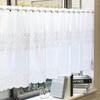 INTERIX Embroidered Lace Cafe Curtain for Small 100cm Wide X 45cm Made In Daisy Windows, Long, Japan, Pattern, White, CF5-100-45