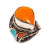 Tibetan Turquoise, Coral Gemstone Handmade Jewelry Ring Size 10 p9I53