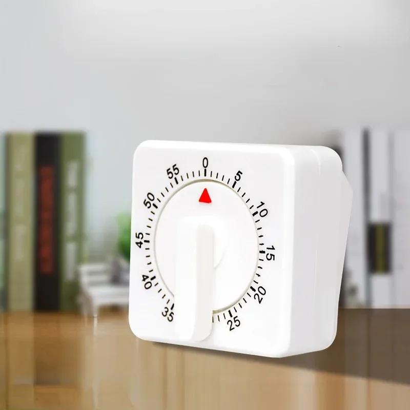 Кухонный таймер 60 минут обратный отсчет белый бесшумный будильник напоминание механический таймер секундомер для класса домашнего задания офисного совещания