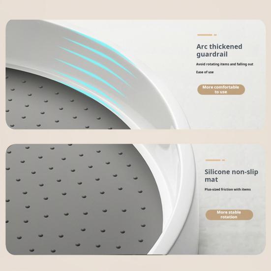 Lazy Susan Turntable Organizer Spice Holder 360-Degree Rotatable Large Capacity Non-Slip Base Design Storage Holder