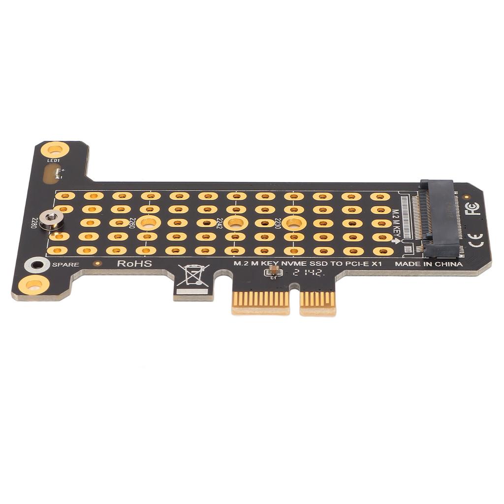 NVMe M.2 to PCIE X1 Riser Card Aluminum Heat Transfer Design Half Height Baffle NVMe PCIE Adapter for Win for Desktop