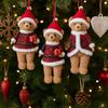 Cartoon Christmas Bear Pendant Cute Plush Animals Doll Toy Bear Hanging Ornaments  Party Favors