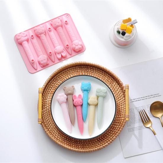 6 Cavity Cake Mold Non Stick Food Grade Reusable DIY Silicone Cartoon