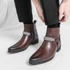 Men's Shoes Leather Shoes Chelsea Boots Men's Shoes Dress Business Leather Shoes Pointed Martin Boots Trendy Shoes Casual Short Boots Men
