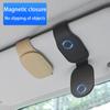 Car Glasses Clip Sun Visor Multifunctional Storage Ticket Business Card Holder Leather Glasses Case Clip Car Accessories