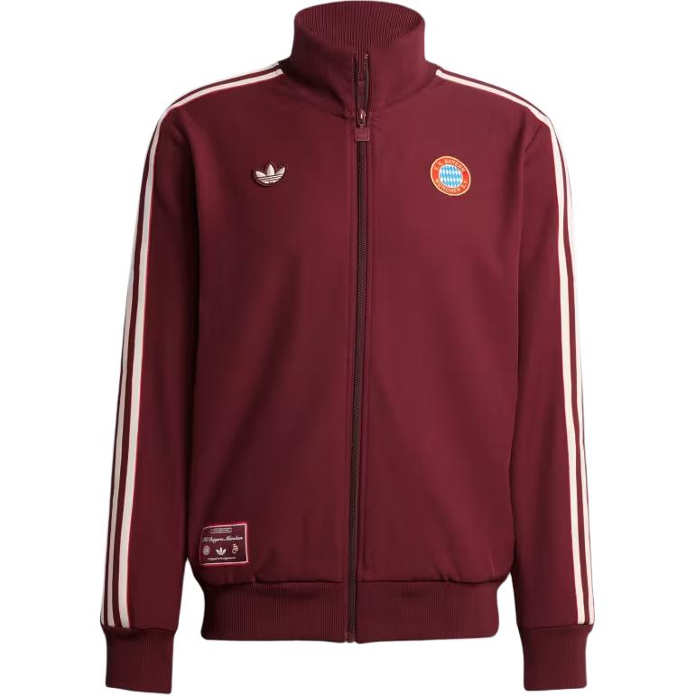 Adidas Originals FC Bayern Terrace Icons Track Top Comfortable Simple Soft Striped Jacket Men Tops Red JF0582