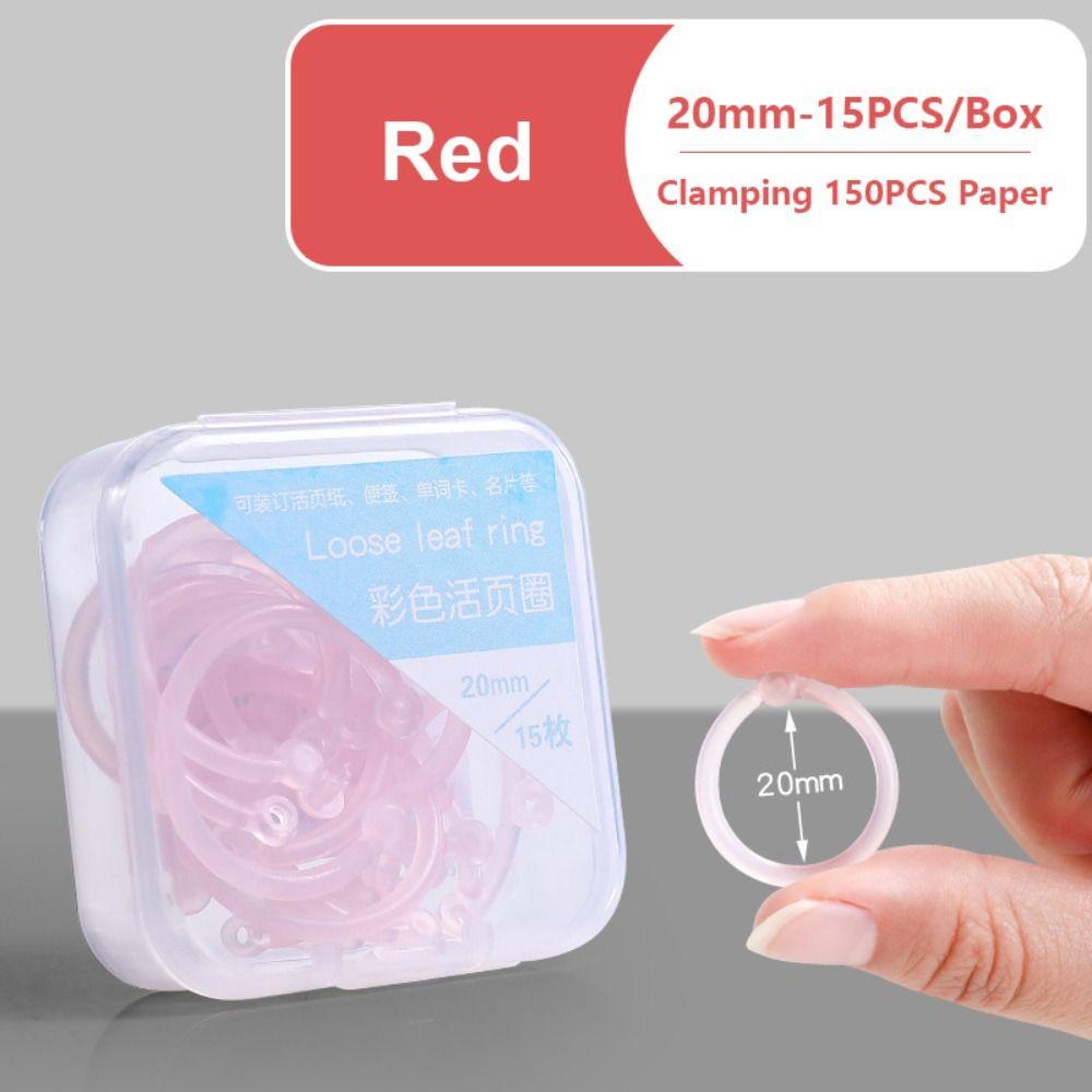 DIY Binder Ring 15/20/25mm Loose Leaf Paper Fixing Clip Loose-leaf Book Hoops  School Office