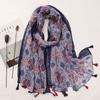 Luxury Brand Women Cotton Scarf Fashion Beach Printt Shawl Wraps Female Foulard Tassel Scarves Arab Hijabs Muffler Bandana Pareo