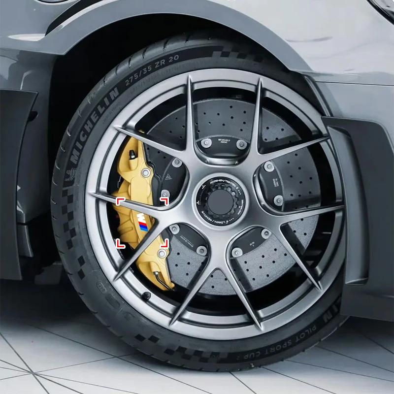 6PCS Car Brake Caliper Sticker Heat Resistant 3D Sticker Decal For BMW M4 M8 5 Series E39 E60 E61 F10 F11 F07 G30 G31 G15 Z4 E89