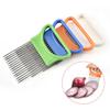 Food Slice Assistant Vegetable Holder Stainless Steel Onion Cutter Onion Fork Fruit Vegetables Cutter Slicer Tomato Cutter Knife