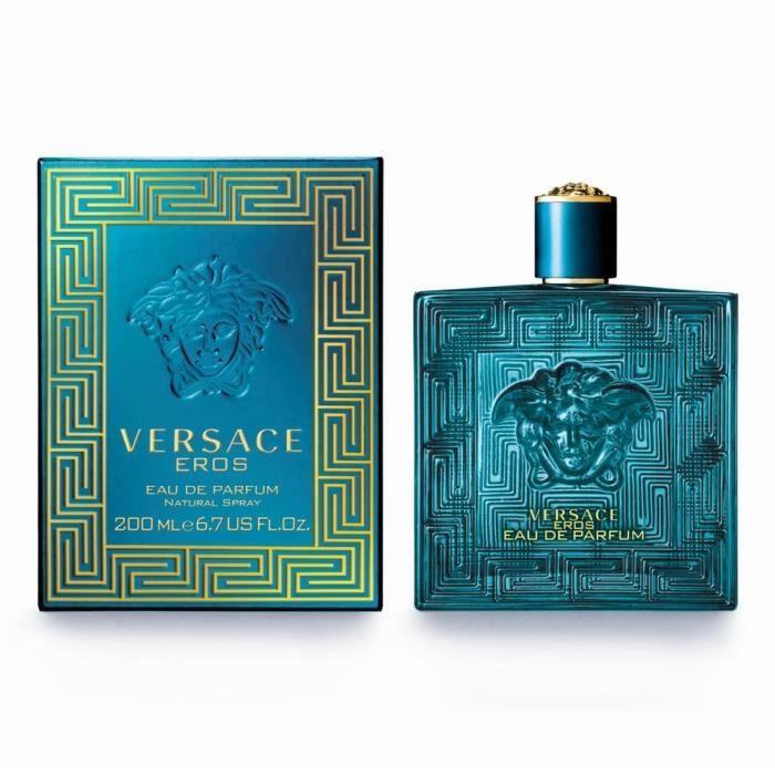 Eau De Parfum - Versace - Eros - 200 Ml - Fougère - Notes De Menthe Et Pomme Verte
