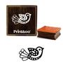 Printtoo Bird Design Brown Print Block Square Diary Card Wooden Rubber Stamp-2 X 2