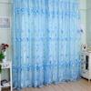 1pcs Tulle Curtain Tulip Floral Pattern Door Window Screening Curtain Sheer Drape Panel Valances