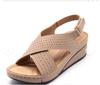 Women's Plus Size New European American Wedge Shoes Velcro Breathable Hollow Out Stitched