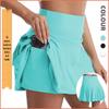 Women's Silk Grid Anti-Exposure Yoga Skort - Spring/Summer Sweat-Wicking Badminton & Tennis Training Skirt