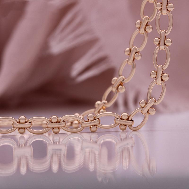 Fashion O Style Chain Bracelet Necklace Rose Gold Color Preservation Electroplated Copper Chain Bracelet Necklace Chain Friends Gifts