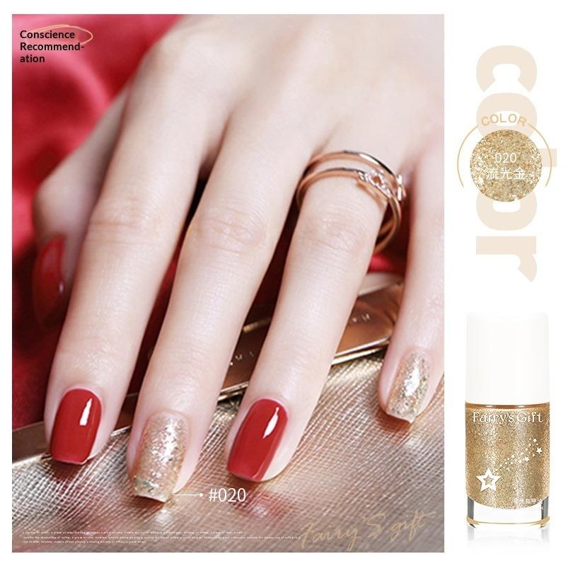 No-bake, Non-peelable, Long-lasting, Quick-drying, Waterproof, Colorfast, Oil-proof, and Waterproof Nail Polish.