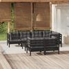 Day and Night - Day and Night Garden Furniture 8 Pieces with Black Cushions Solid Pine Wood
